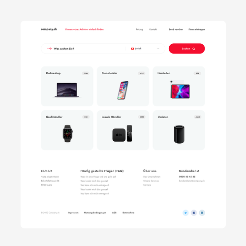 Swiss design with the title 'company.ch'