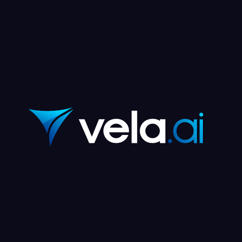 Design with the title 'Logo Design AI vela.ai'