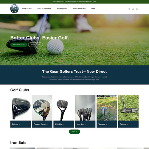 Design with the title 'RVM Golf Ecommerce Design'