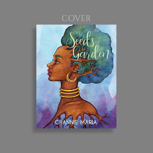 Purple book cover with the title 'Book Cover for a Poetry Book'