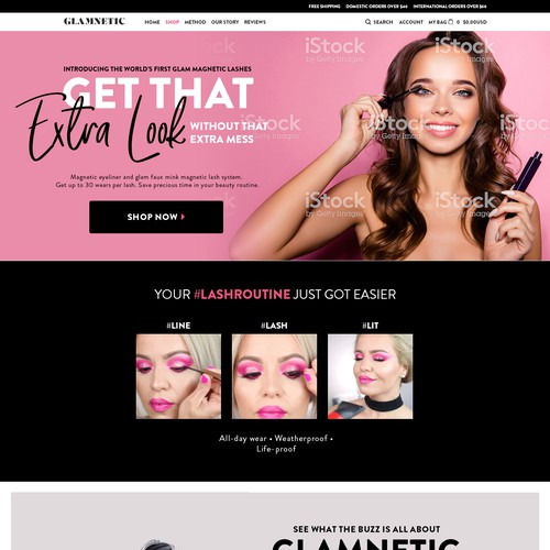 Beauty website with the title 'Glamnetic'