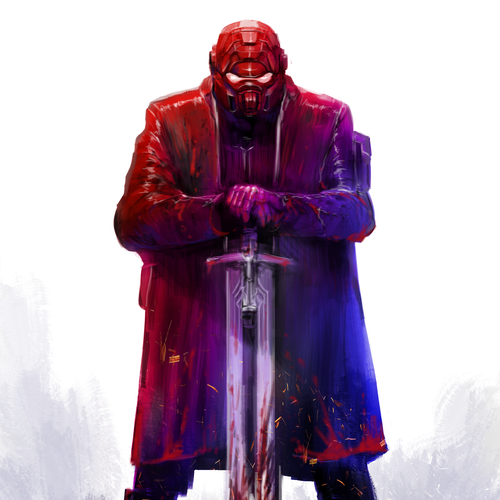 Artwork illustration with the title 'The Deathbringer -  Ember Blood'