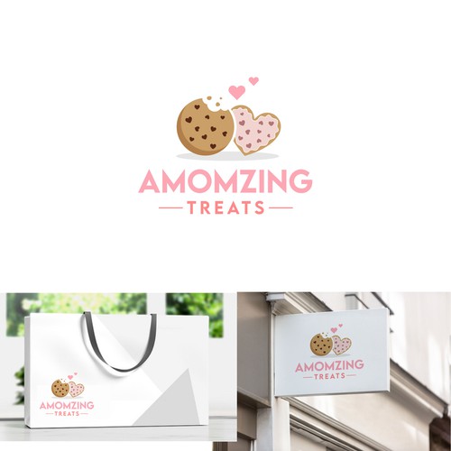 Bakery brand with the title 'Amomzing Treats Logo'
