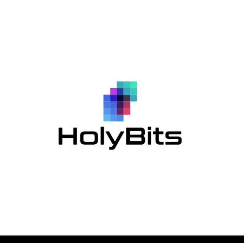 Code design with the title 'HolyBits'