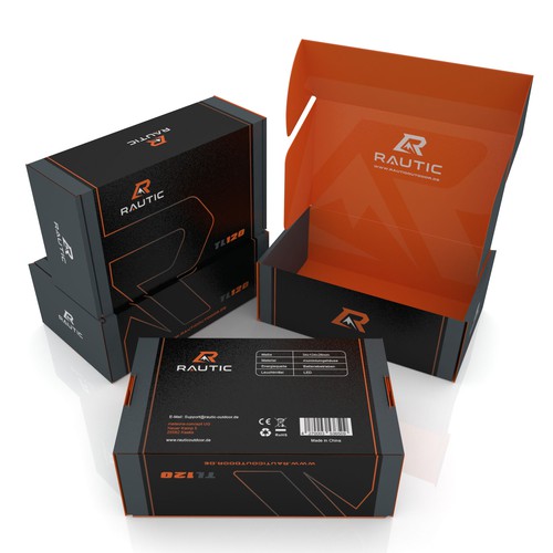 Sophisticated packaging with the title 'PRODUCT PACKAGING FOR RAUTIC'