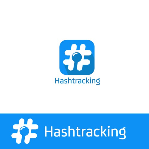 Hashtag logo with the title 'a logo for hashtag tracking service'