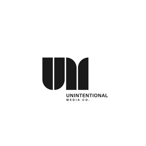 Modular logo with the title 'Unintentional Media | Logo design'