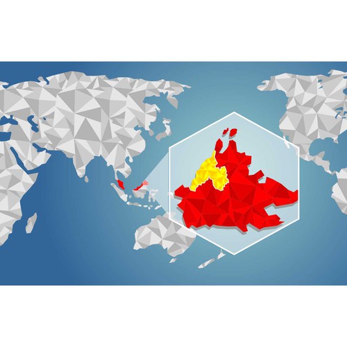 Architectural design artwork with the title 'Maps'