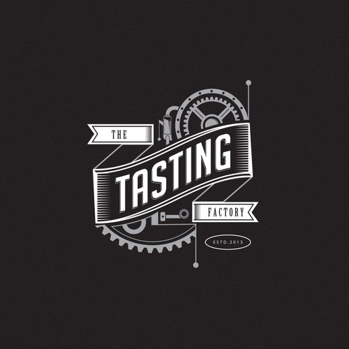 Factory design with the title 'logo for "the Tasting Factory" '
