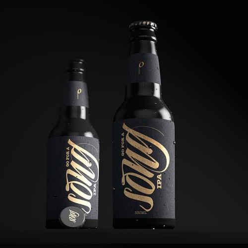 Branding label with the title 'Ale bottle design'