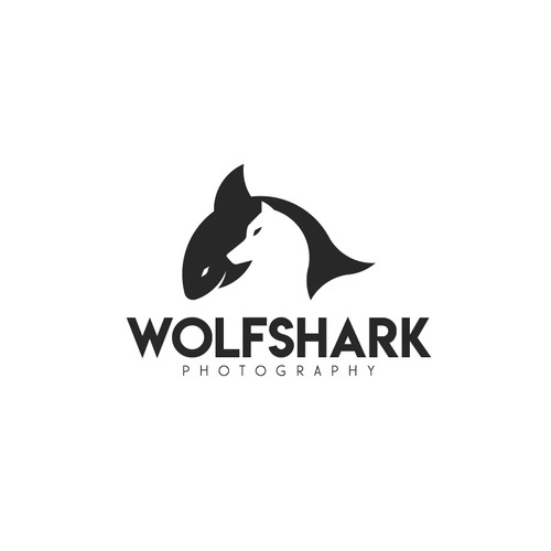 Shark logo with the title 'Wolfshark illustration for photography.'