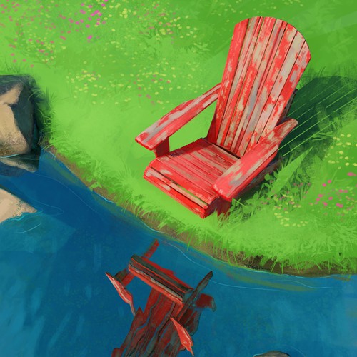 Chair design with the title 'Book cover illustration'