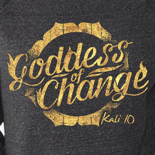 Lotus design with the title 'Kali The Goddess of Change T-shirt'