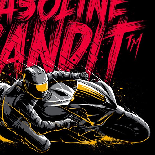 Automotive t-shirt with the title '+++Shirt Design for Racer/Biker/Tuner "GASOLINE BANDIT"+++'