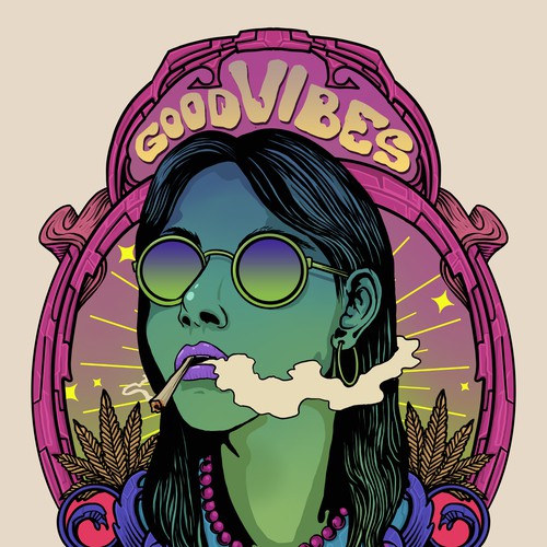 Relaxing design with the title 'Good Vibe'