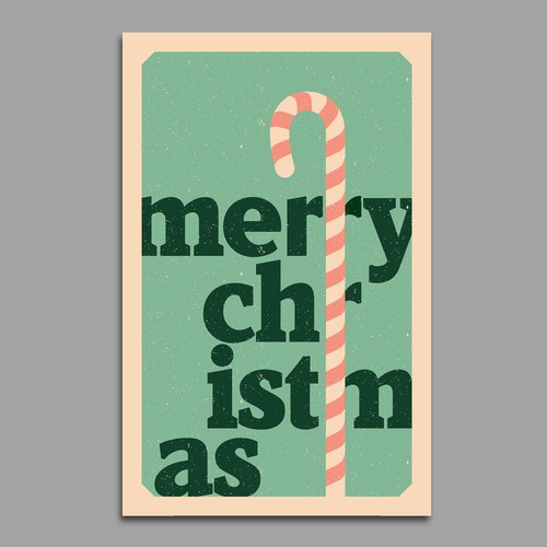 Layout design with the title 'Cute Typographic Christmas Card'