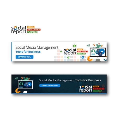 Social networking design with the title 'Banner ad for social media platform company'