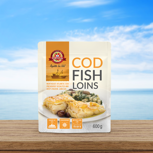 Fish packaging with the title 'Cod Fish'