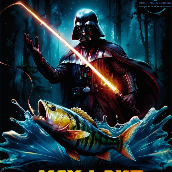 Fun design with the title 'Darth Vader - Fisherman'
