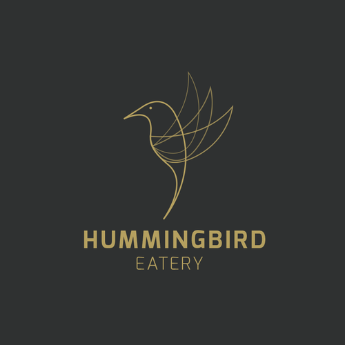 Outline design with the title 'Logodesign for Hummingbird - Restaurant, Bar, Rooftop'