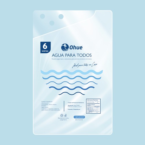 Water packaging with the title 'Packet for water'