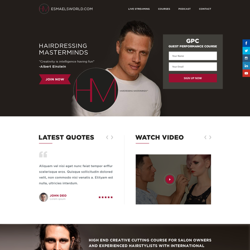 Hair salon design with the title 'Esmaelsworld'