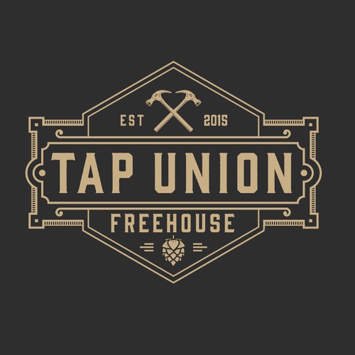 Brewery logo with the title 'Unique logo for a 30's style beer bar with artdeco style'