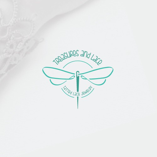 Thread logo with the title 'Feminine Logo for Tatted Lace Jewelry'