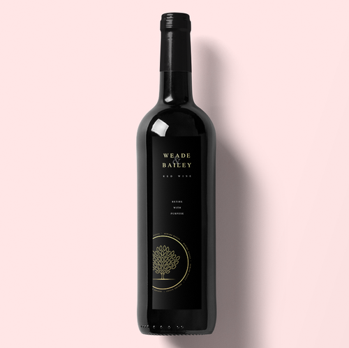 White wine label with the title 'Business gift label design'