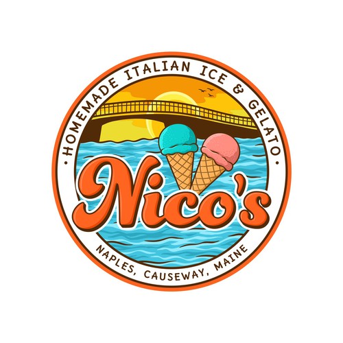Cone design with the title 'Nico's'