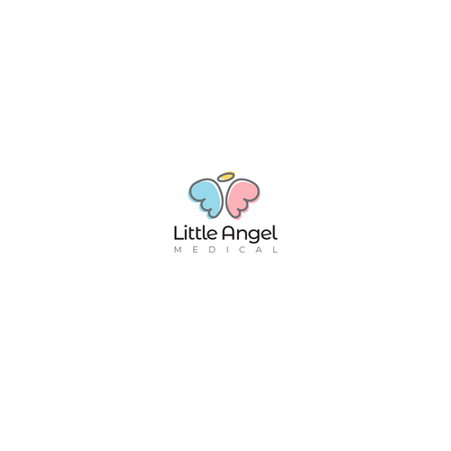 Angel heart logo with the title 'Little Angel Medical App Logo'