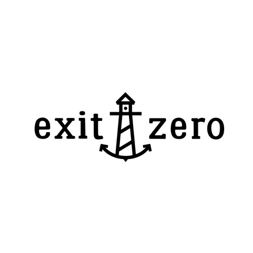 Lighthouse logo with the title 'Logo Concept for Exit Zero'