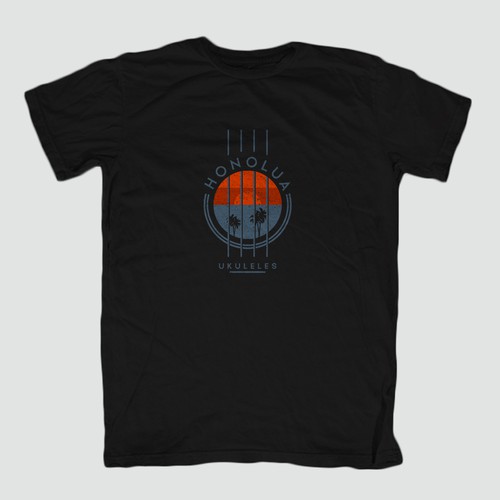 Tropical t-shirt with the title 'Honolua Ukuleles T-shirt'