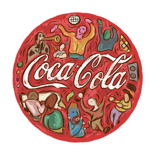 Pride logo with the title 'Coca Cola logo Beauford Delaney's style'