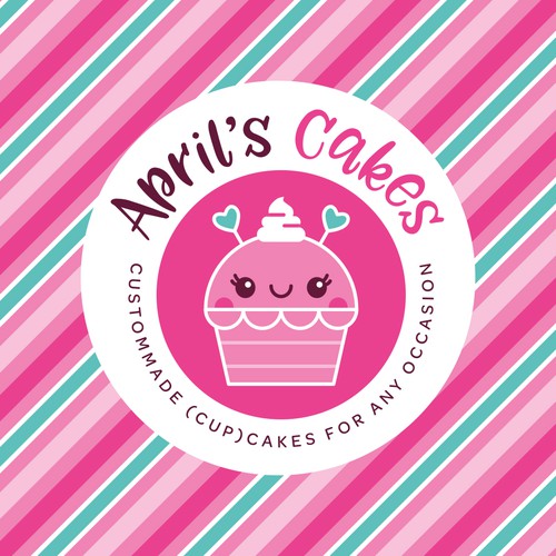 Cupcake design with the title 'Cute cupcake vector illustration logo design'