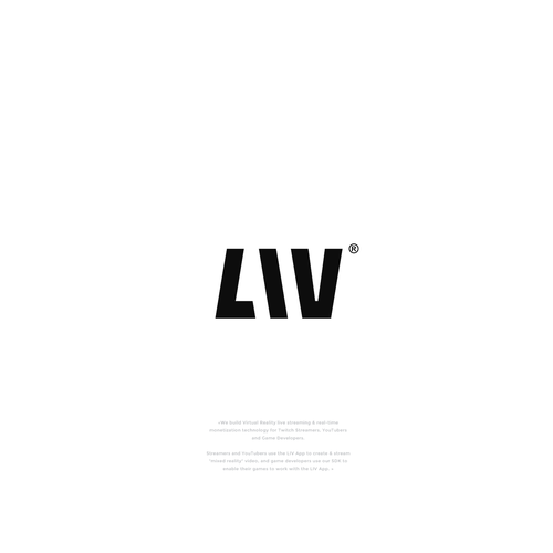 VR logo with the title 'Minimalist logo for LIV'