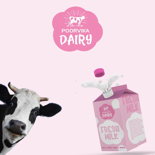 Milk brand with the title 'Milk carton for a indian brand'