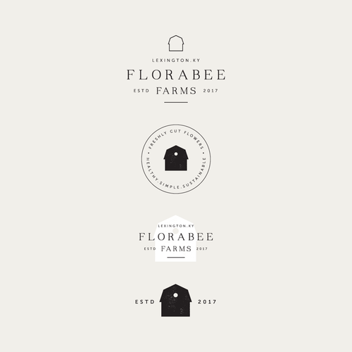 Rustic design with the title 'Florabee Farms'