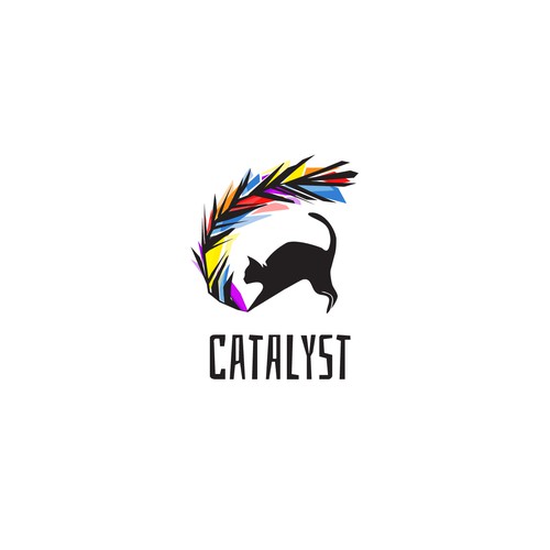 Toy packaging with the title 'High End Logo for a Cat Feather Toy Retailer'