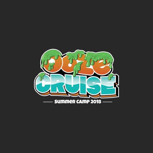Cruise ship logo with the title 'Fun logo concept for summer camp theme'