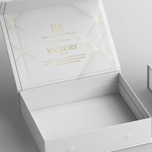 White packaging with the title 'Simple, Luxurious and elegant design for hoop earrings box packaging'