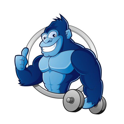 King Kong logo with the title 'Logo for Blue Monkey Fitness'