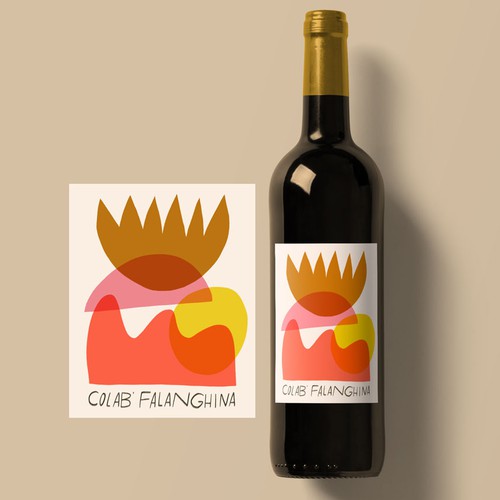 Abstract label with the title 'Abstract Shape Wine Label'