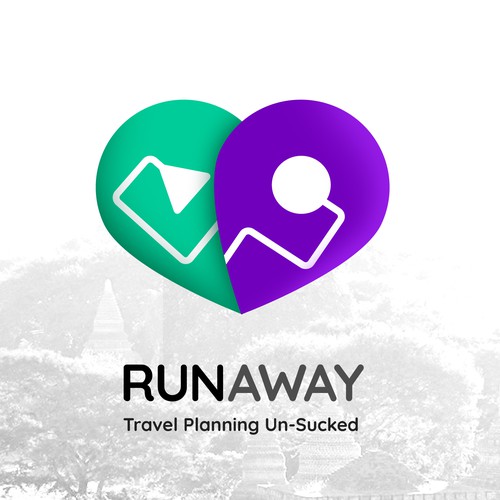 GPS design with the title 'Concept for RunAway - A travel planning app'