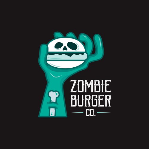 Combination logo with the title 'Zombie Burger V2'