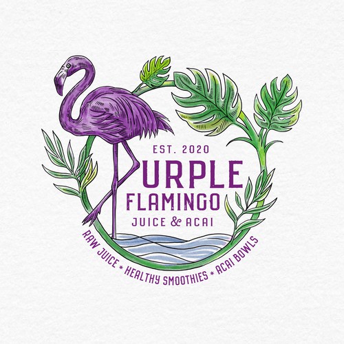 Juice design with the title 'A fun fresh logo for healthy raw Juice and Acai cafe in New York'