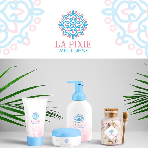 Mandala logo with the title 'feminine logo for health, and skin care products'