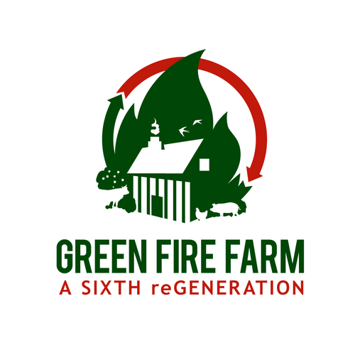 Bird design with the title 'Green fire farm'