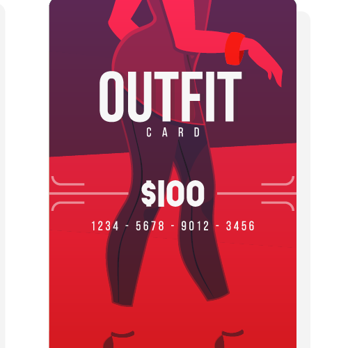 Gift card design with the title 'Gift card design.'