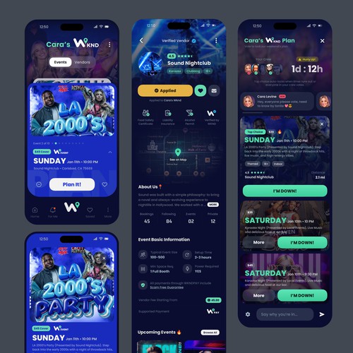 Design with the title 'Design for an Event Planning App'
